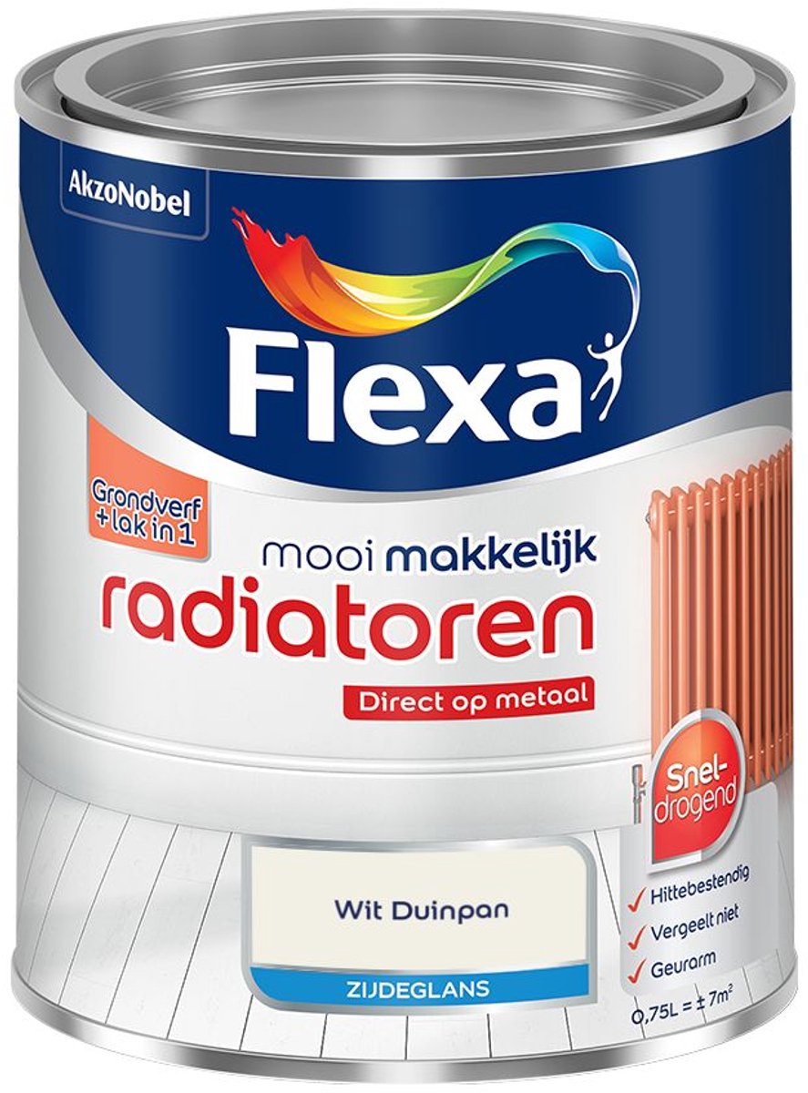 Flexa - Mooi Makkelijk Radiatoren Zijdeglans - Wit Duinpan - Mengverf - 0.75 L
