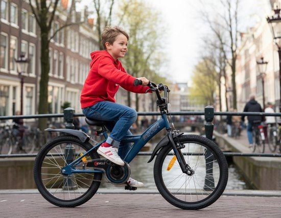 2Cycle Biker kinderfiets 20 inch (6 tot 8 jaar) voor jongens blauw