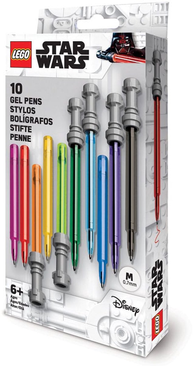 LEGO Star Wars Lightsaber / Lichtzwaard Gel Pen Multipack 10 stuks / 10 kleuren (M, 0.7mm)