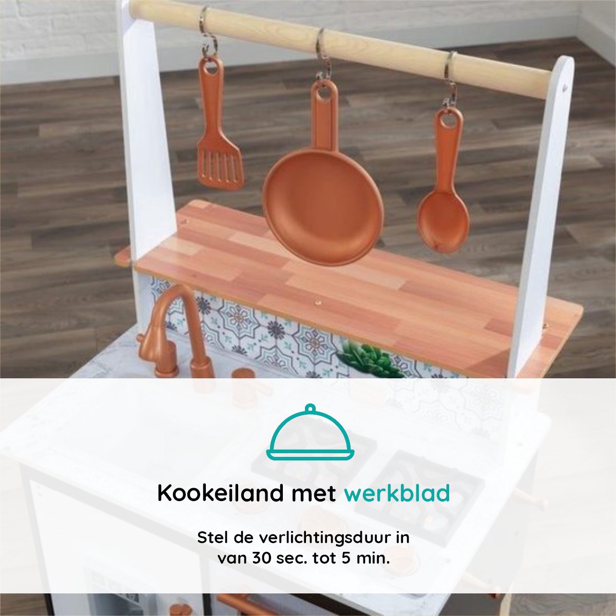 KidKraft Kinderkeuken - Speelgoedkeuken - Peuter Speelgoed Keuken met Accessoires - Zwart — afbeelding 7