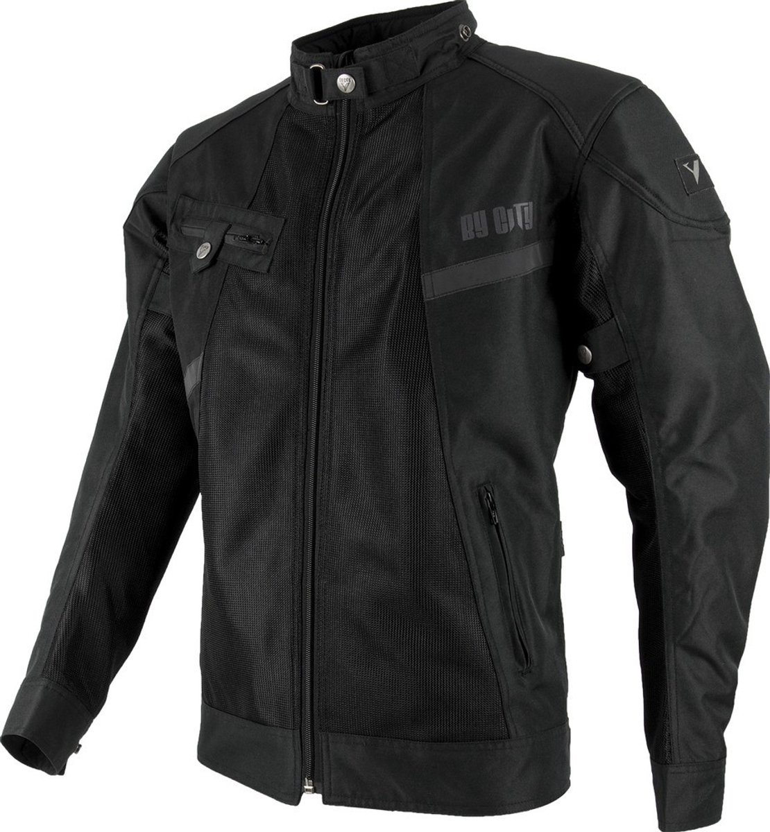 By city-Doorwaaijas-Motorjas-heren-Summer Route-man-zomerjas-Zwart-2XL