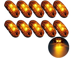 EXCITAT 10 stuks - Markeringslichten - 12/24V - Zijlichten voor aanhangers - Waterdicht - Geschikt voor vrachtwagens, campers en caravans - Zwart