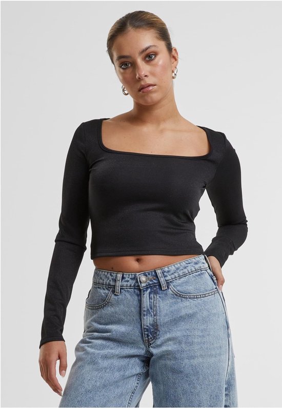 SCARLET DARKNESS Middeleeuwse crop top voor dames met lange mouwen, korsettopjes, vierkante kraag, elastische taille, piraatshirt, Abrikoos, XL