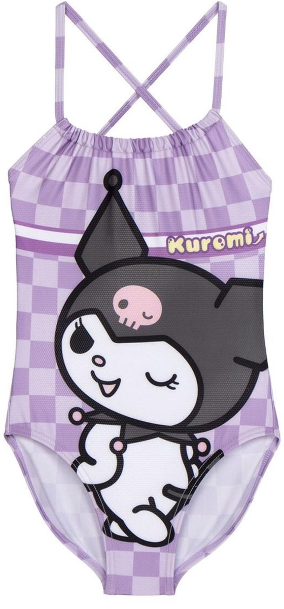 Hello Kitty Kuromi Badpak Meisjes – Paars Badpak met Kuromi Print – Zomer Zwemkleding – Officieel Gelicenseerd
