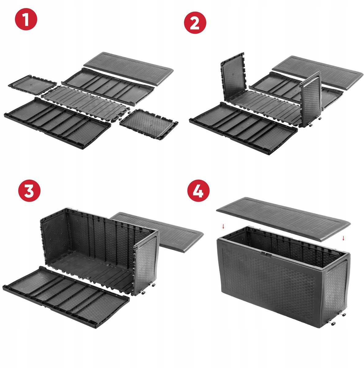 Keter Samoa Coffre de rangement - 270 L - 117x45x57 cm - Graphite