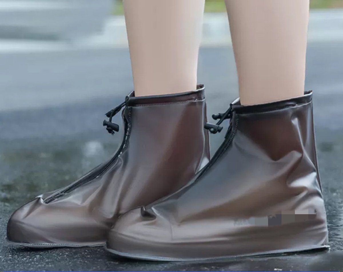 Waterdichte regenlaarzen overschoenen, anti-zand en anti-slip overschoenen met rubberen zolen, herbruikbare regen- en sneeuwlaarzen jassen geschikt voor fietsen, kamperen in de buitenlucht, vissen, tuinieren en reizen, koffiekleur