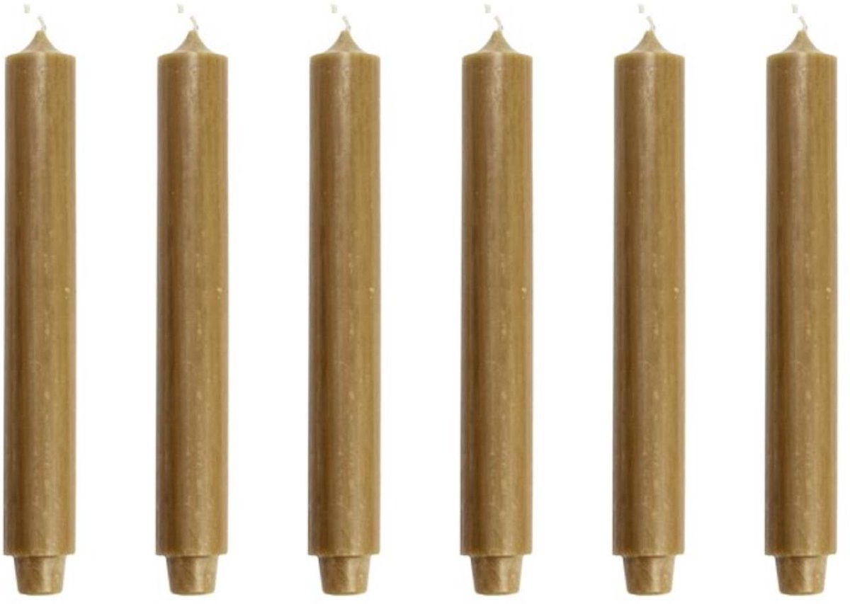 Cactula | Dinerkaarsen - XL Dikke kaarsen - Muskaat - 30 x 3,2 cm - 6 stuks - 20 Branduren