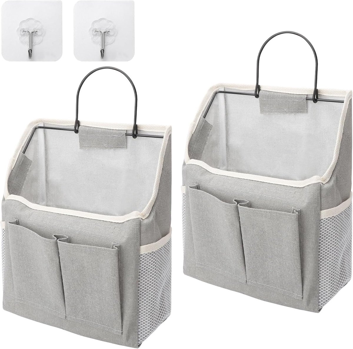 2 Stuks Hangende Opbergorganizers – Waterdichte Deur Organizer met Meerdere Vakken, Wandhangen Opbergtas met Stevig Metaalframe voor Slaapkamer, Badkamer en Kantoor