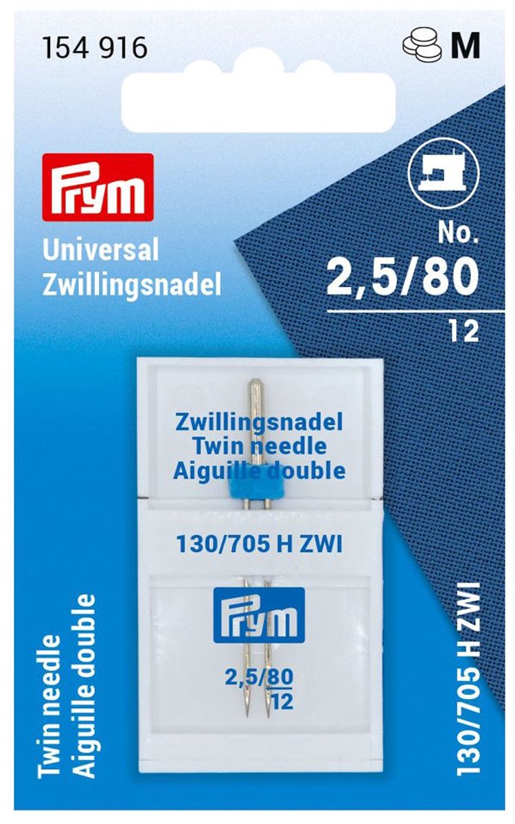 Tweelingnaaimachinenaalden Sys. 130/705H 80/2,5 1 st. - Machinenaalden - Prym
