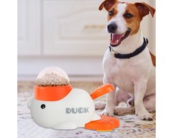 Interactieve snackdispenser voor huisdieren - Voedselpuzzel Slow Feeder - 2-in-1 duurzaam schattig eendenvormig ontwerp - Intelligentiespeelgoed voor honden in de vorm van een eend - Slow Feeder voor huisdieren, geschikt voor kleine en middelgrote ho