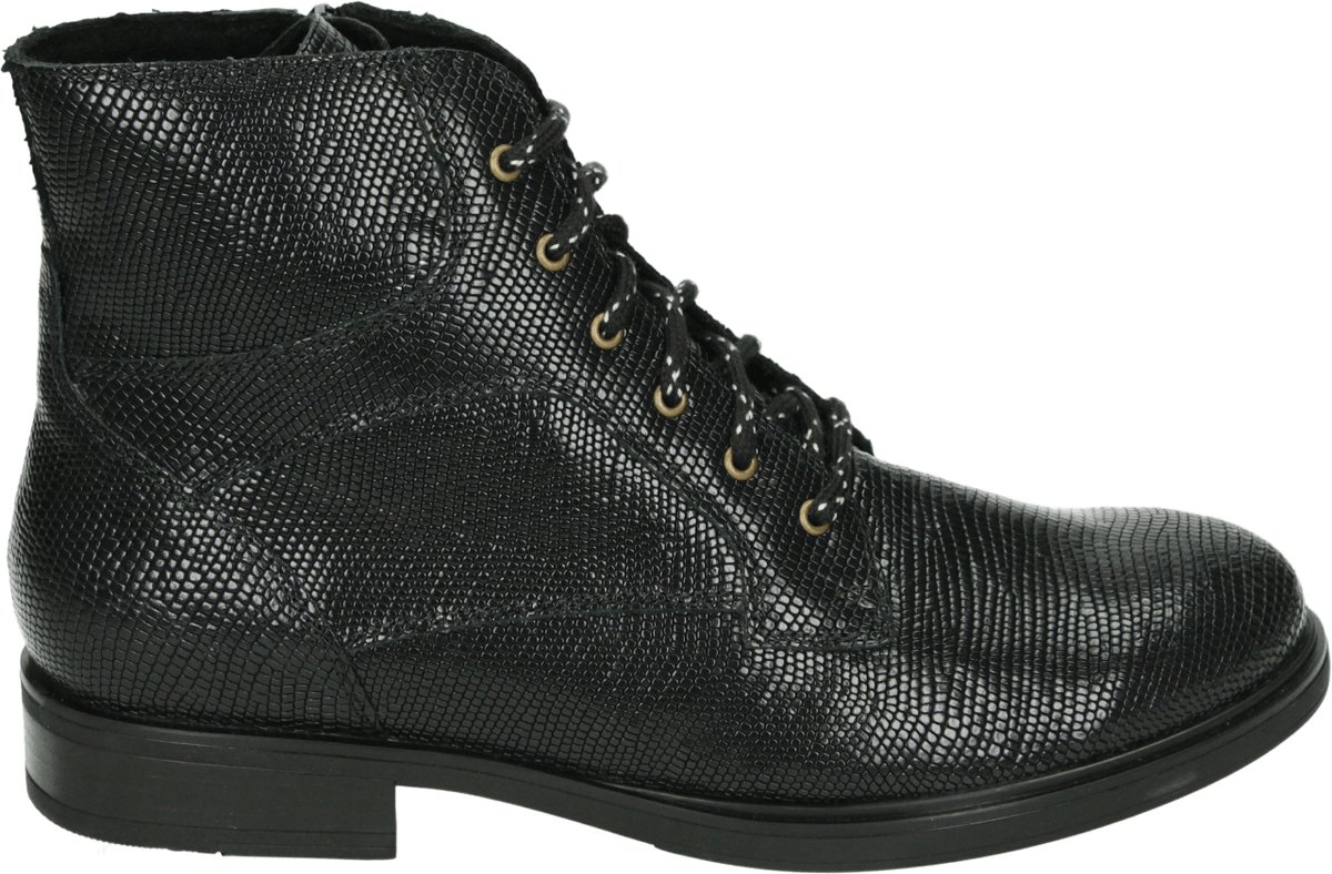 Durea - 9832 H - Hoge sneakersVeterbootsDames veterschoenenDames sneakersHalf-hoge schoenen - Kleur: Zwart - Maat: 42