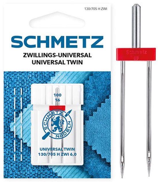 Schmetz Twin  machinenaald. Maat 6.0 dikte 100, 1 stuks tweelingnaald