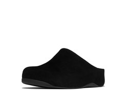 FitFlop Shuv Tumbled-Leather Clogs ZWART - Maat 37