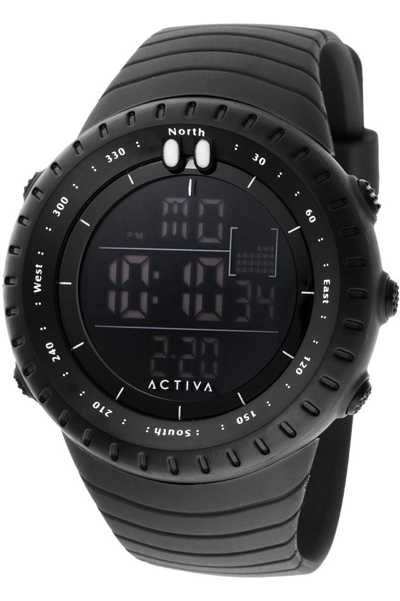Activa x Invicta Digital ACW1237-001 Heren Horloge - Waterdicht - Digitaal - Quartz Uurwerk - Plastic met zwarte Wijzerplaat - 53mm
