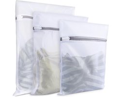 3-delige set - waszakken van fijn gaas - duurzame waszak met ritssluiting - Netzakken voor wasmachines - voor kleding, ondergoed en sokken (30 x 40 cm/40 x 50 cm/50 x 60 cm)