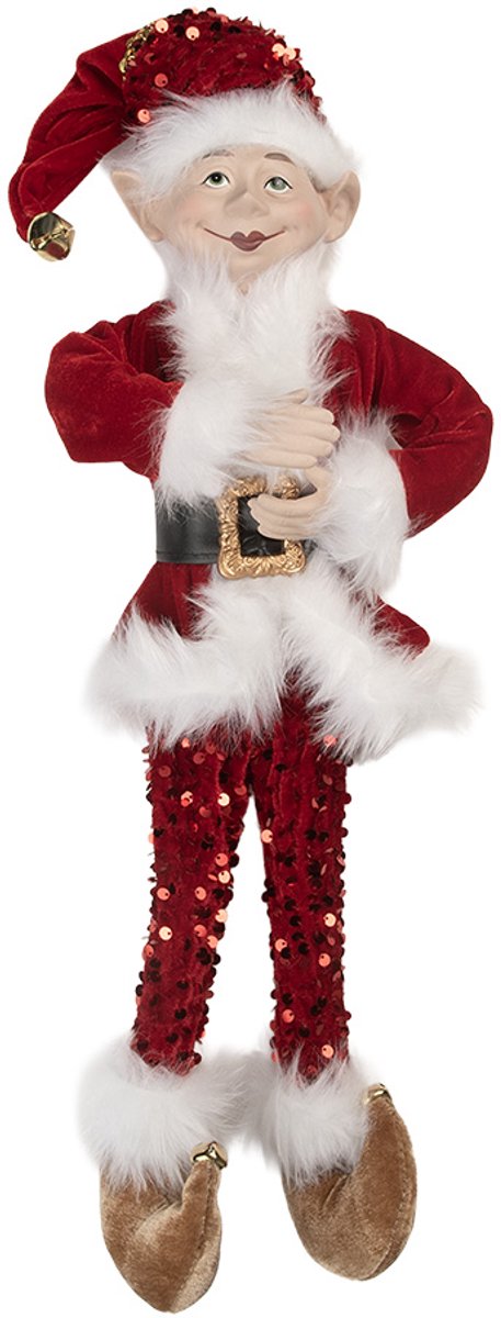 Decoratie Elf 17x12x52 cm Rood Synthetisch