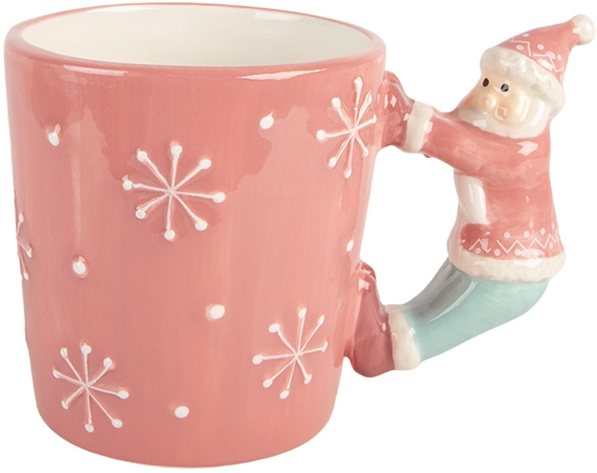Clayre & Eef Mok Kerstman 400 ml Roze Keramiek