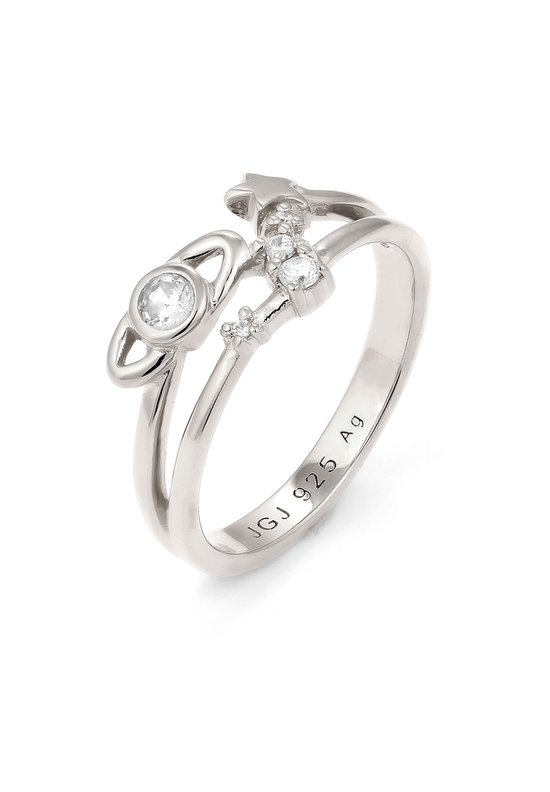 Elli - Ring - Ring avec pierres pour femme en Argent sterling 925 Wit avec zircone taille diamant Astro -