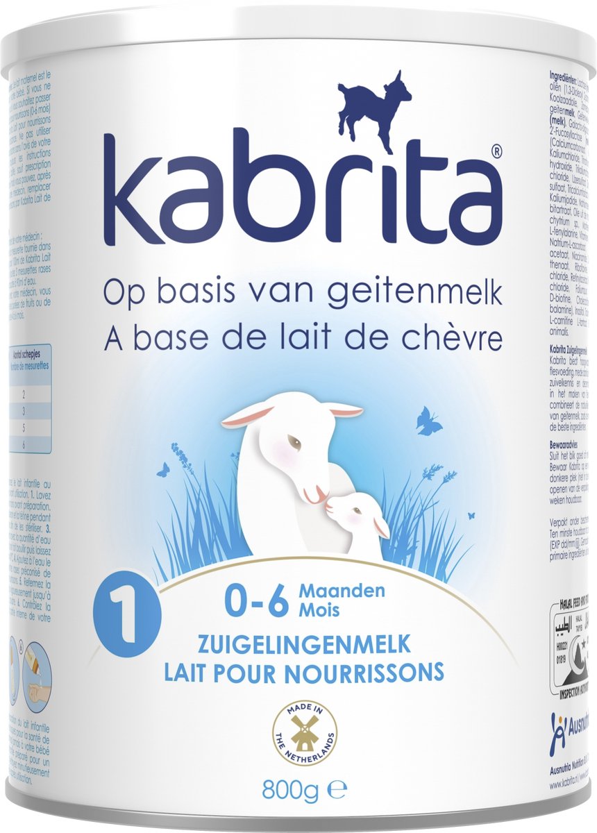 Kabrita 1 Zuigelingenmelk – Geitenmelk Flesvoeding vanaf 0 tot 6 maanden – 800g