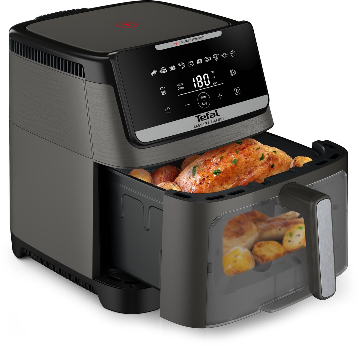 Tefal Easy Fry Silence XXL EY846H - Stille Airfryer XXL - 7L - 1700W - 10 Programma's - Voor Grote Gezinnen