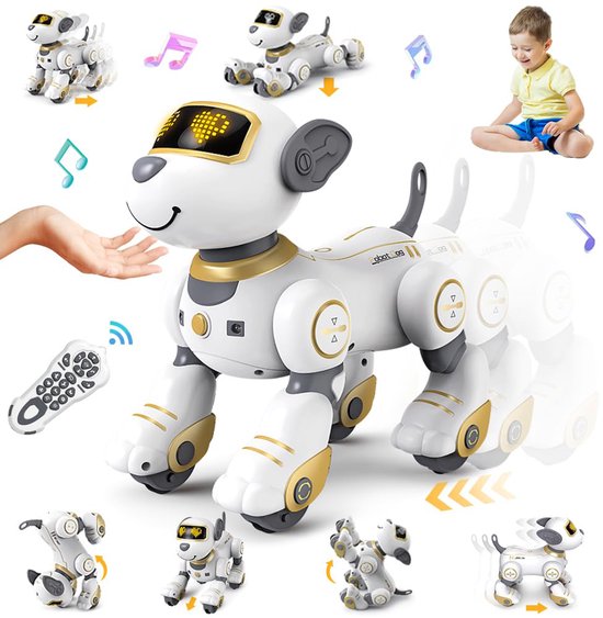 VATOS RC Robot honden Speelgoed voor Kinderen Goud - Interactieve Touch Robotmaaier - 17 Functies Robot Hond Slimme Hondenren Intelligente Dansende Robot Speelgoed Jongens 3-12+