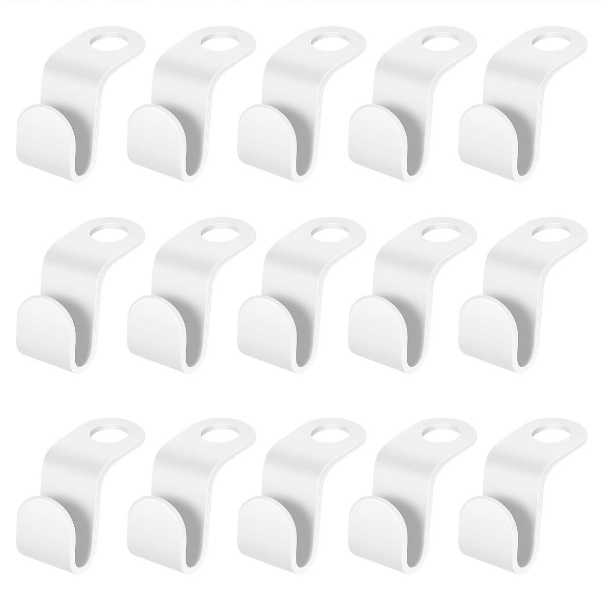 EXCITAT Kledinghanger - Ruimtebesparende hanger - Hangerhaak - Verbindingshaken - Meerdere kunststof hangers - Geschikt voor kastorganisatoren - Wit - 50 stuks