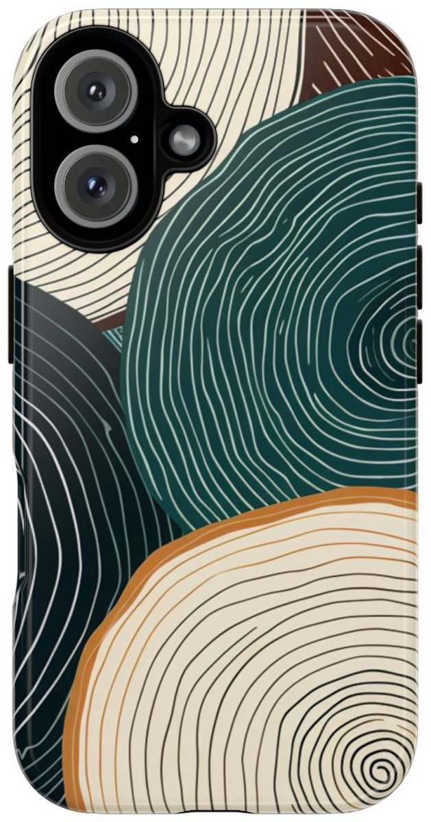 Boomringpatroon in Aardetinten – Telefoonhoesje Geschikt voor iPhone 16