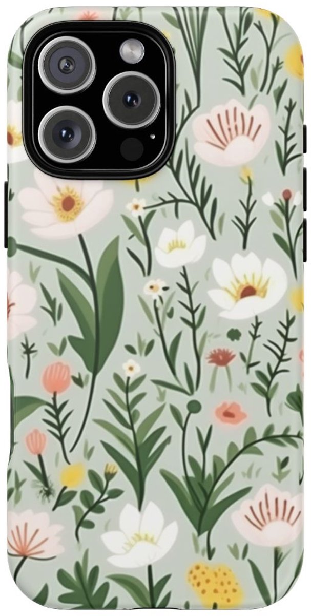 Weelderig Bloemenweidepatroon – Telefoonhoesje Geschikt voor iPhone 16 Pro Max