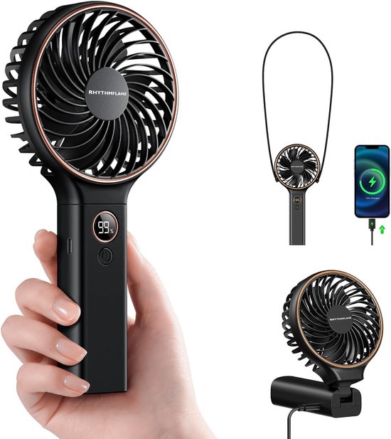RHYTHMFLAME handventilator – opvouwbaar – 4000 mAh – 6 standen