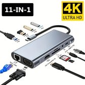 11-in-1 uitbreidingsdock type-c netwerkpoort USB-uitbreidingsdock met meerdere poorten, multifunctionele USB-hub