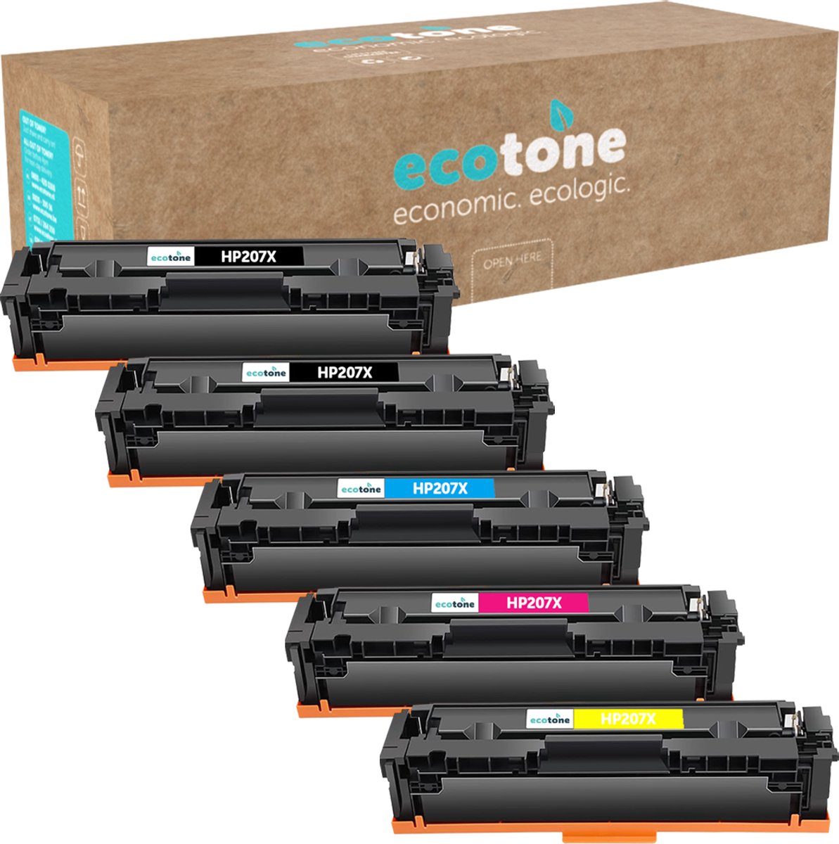 Ecopack (Replaces HP 207X toner) 2xBL + 1xCMY - (BL 2x3150 Pages) (CMY 3x2450 Pages)
