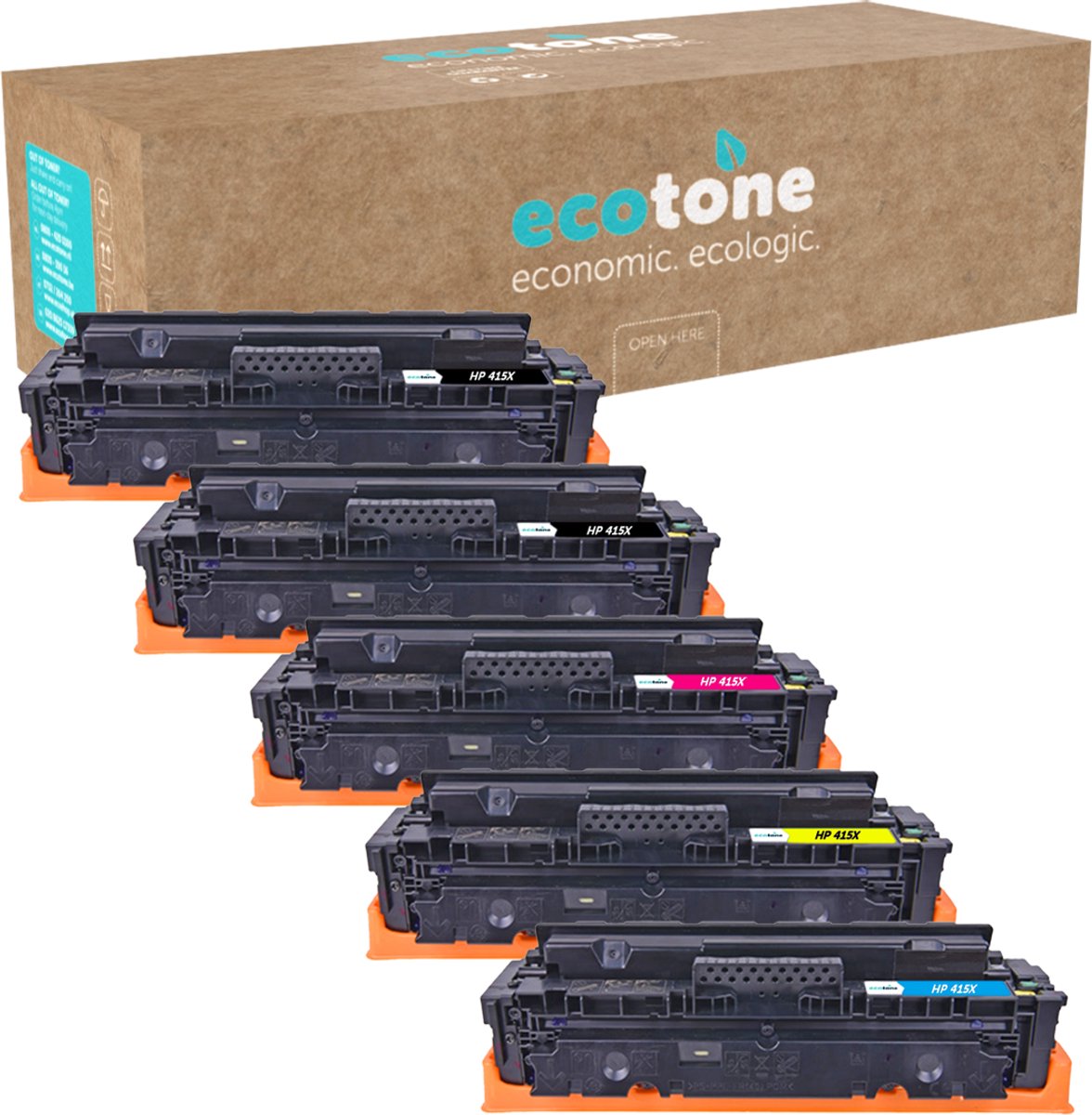 Ecopack (Replaces HP 415X toner) 2xBL + 1xCMY - (BL 2x7500 Pages) (CMY 3x6000 Pages)