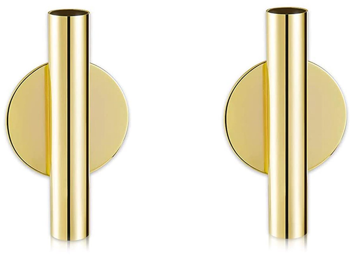 2-Pack Muurvaas - Tube Metaal - Modern Voor Droogbloemen - Wanddecoratie