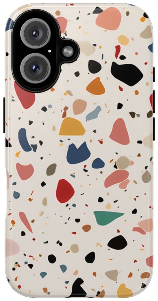 Kleurrijk Terrazzo-Patroon – Telefoonhoesje Geschikt voor iPhone 16