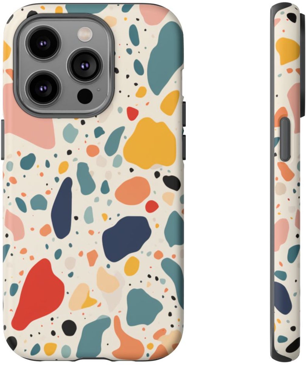 Kleurrijk Terrazzo-Patroon – Telefoonhoesje Geschikt voor iPhone 14 Pro