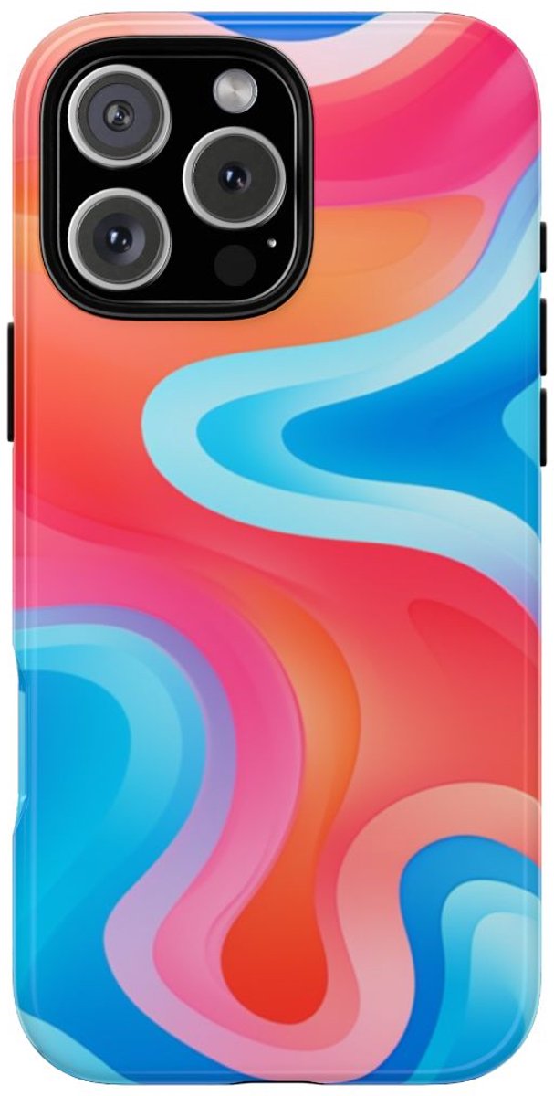 Kleurrijk Abstract Vormenpatroon – Telefoonhoesje Geschikt voor iPhone 16 Pro Max