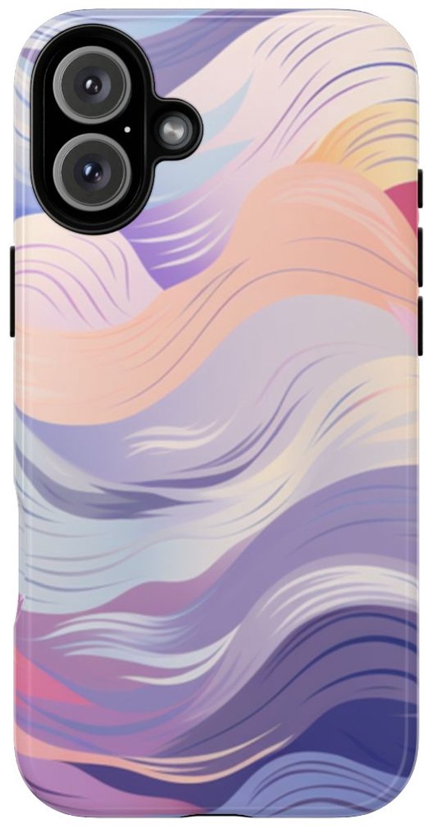 Kleurrijk Abstract Golfpatroon – Telefoonhoesje Geschikt voor iPhone 16 Plus