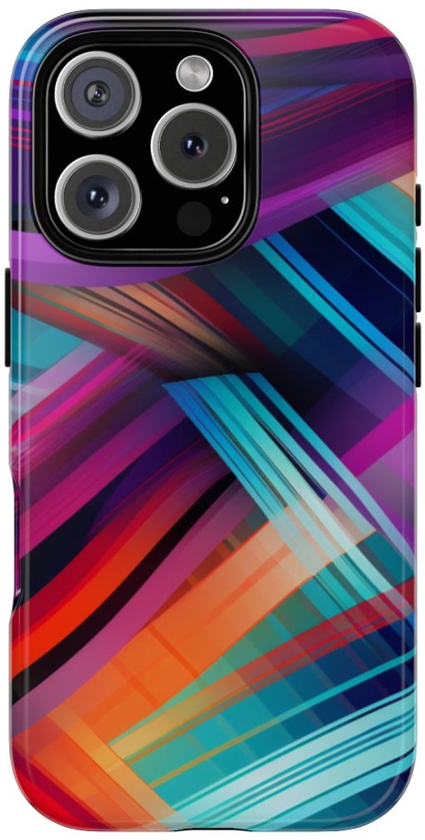 Vrolijk Abstract Gekleurd Golfpatroon – Telefoonhoesje Geschikt voor iPhone 16 Pro