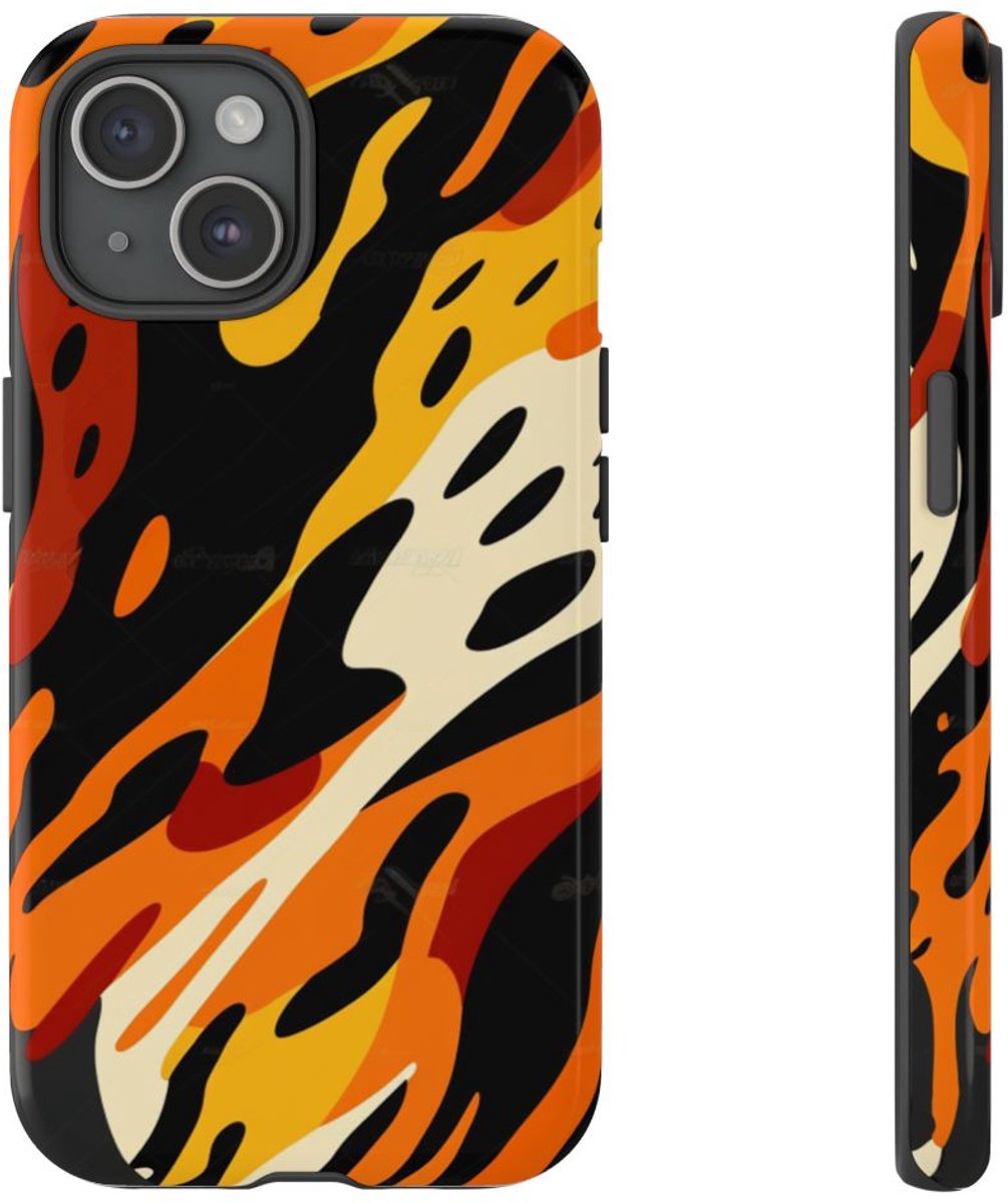 Abstract Dierenprint Patroon – Telefoonhoesje Geschikt voor iPhone 15