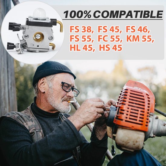 Geschikt voor carburateurset STIHL FS38 FS55RC bosmaaier 4140-120-0619 van geschikt-voor — afbeelding 5