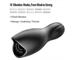 Elektrische vertraging training silicone dildo trainer mannelijke cup training masturbator - zwart