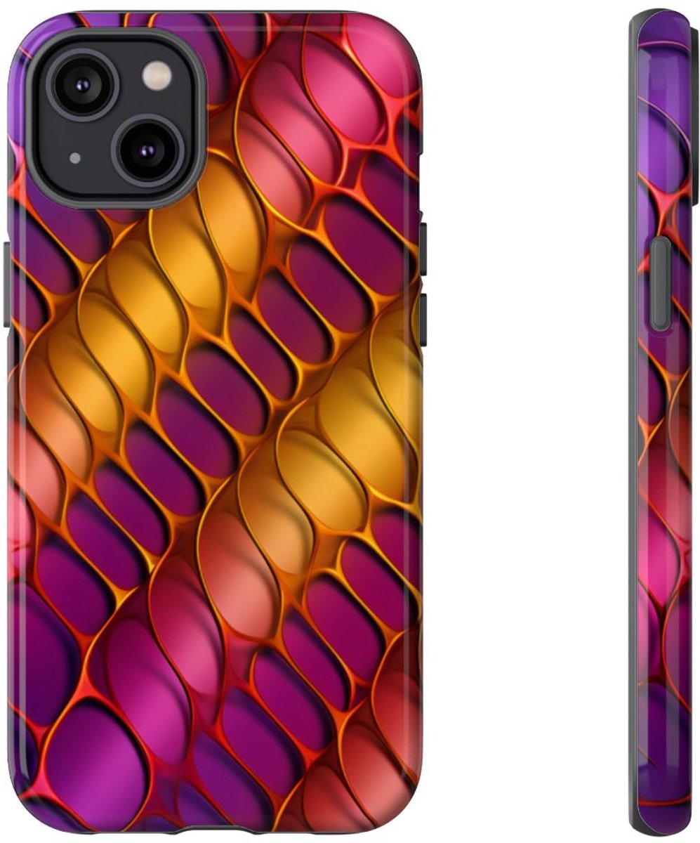 Levendig Abstract Metaalroosterpatroon – Telefoonhoesje Geschikt voor iPhone 14 Plus