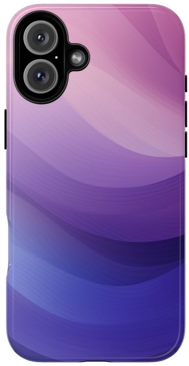 Paarse Gradient Abstracte Golven – Telefoonhoesje Geschikt voor iPhone 16 Plus