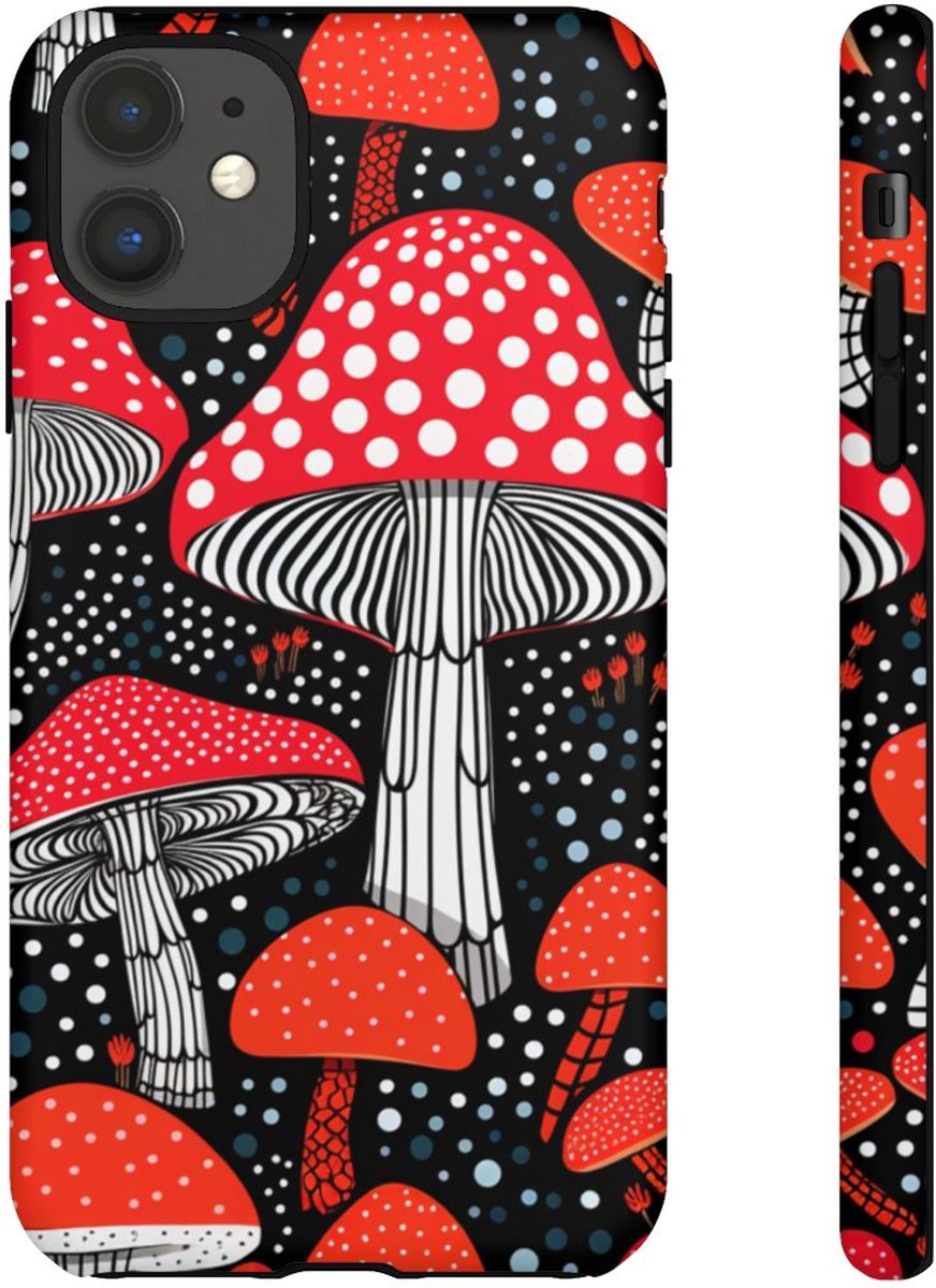 Rode Paddenstoelen met Witte Stippen Patroon – Telefoonhoesje Geschikt voor iPhone 11