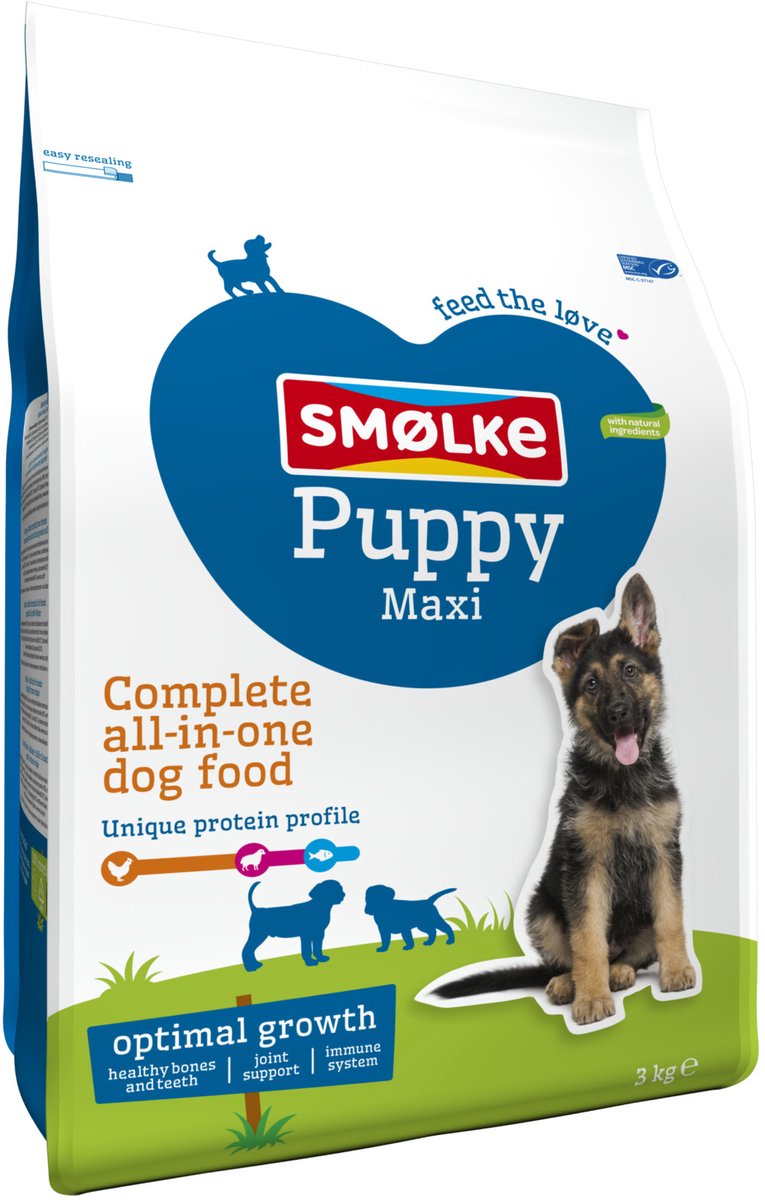 3kg Puppy Maxi Optimal Growth Smølke Hondenvoer