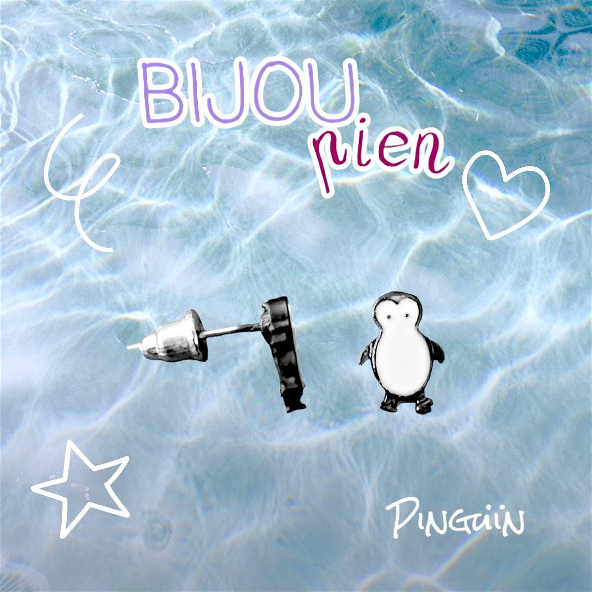 Kids Bijoux - Bijou Pien - Oorstekers Zilver Tone - Pinguïn (zwart / wit) - 9x5 mm - Kinderen jeugd vrouwen - unisex - casual