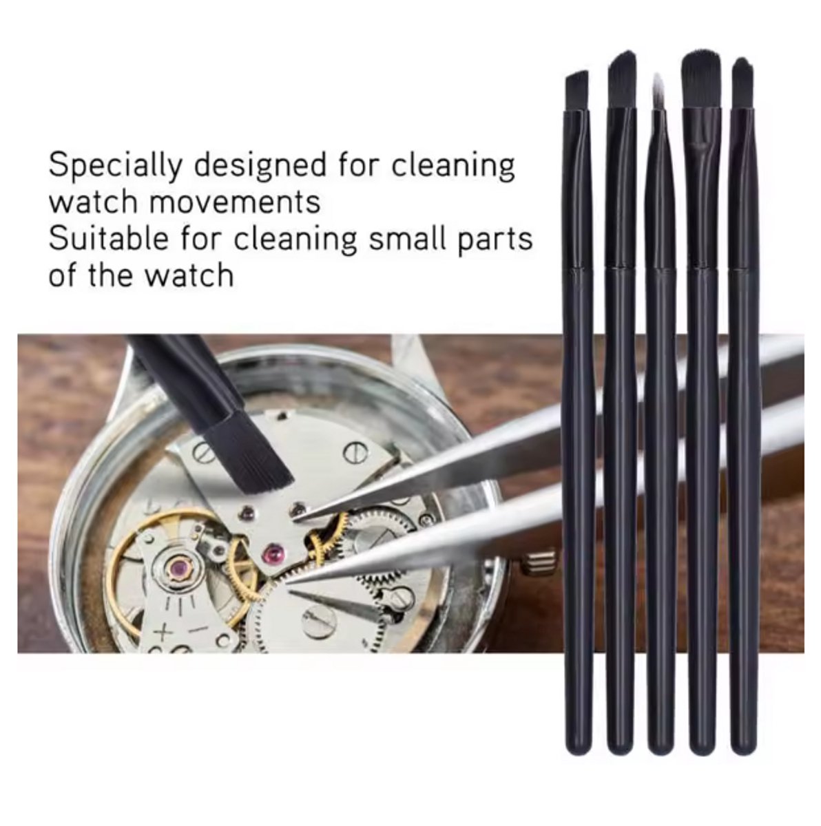 TLVX Precisie Reiniging Borstel Set - Zachte Kleine Borstels voor het secuur schoonmaken van Horloge - Rolex - Breitling - Apple Iphone - Ipad - Watch - Samsung Telefoon - Camera Toestel - Printplaat - Reinigen van Sierraden - 5 Borstels