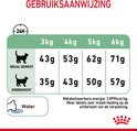 Gebruiksaanwijzing Royal Canin Digestive Care: voedingstabellen voor ideale en overgewicht katten van 3-6kg. Wateradvies.