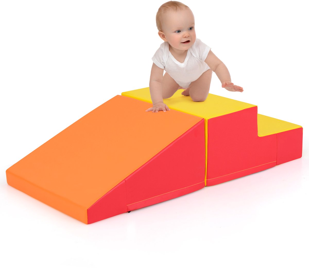 COSTWAY Schuimrubberen bouwstenen voor kinderen, zachte bouwstenen om te ravotten en te klimmen, reuzenbouwstenen van schuim, grote bouwstenen voor baby's en peuters