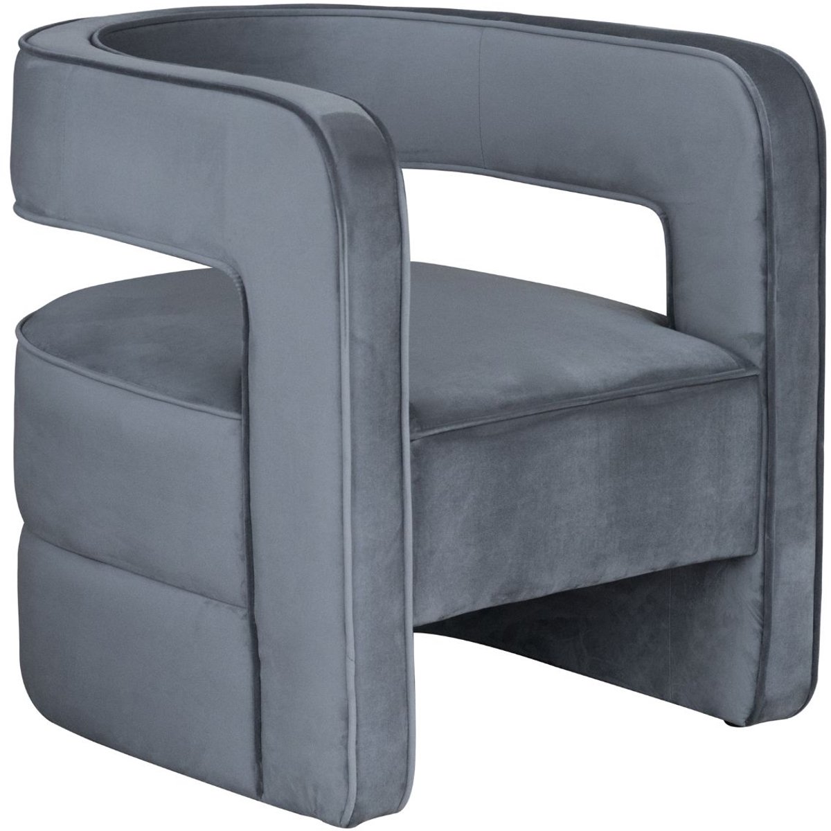 Floraya - Eetkamerstoel Elegance - Grijs - Velours - Draagkracht 150KG - Design stoel